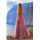 Zwiewna suknia wiązana na szyi Mystic - różowa