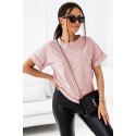 Różowy luźny t-shirt Laurell