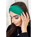 Bawełniana zielona opaska na głowę Maila