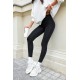 Czarne lekko ocieplane legginsy iwi