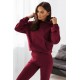 Dres damski bluza kangurka z kapturem i przylegające spodnie dresowe Bibi - bordowy