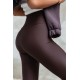 Czekoladowe elastyczne legginsy push-up Wish