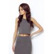 Bawełniany crop top Jane - grafitowy