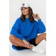 Niebieska bluza Simple ze stójką i przeszyciami