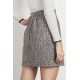 Dzianinowa mini spódnica Anabelle - biało-czarna