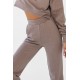 Mocca spodnie dresowe z przeszyciami Lamia