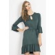 Dzienna sukienka z paskiem Shira - zielona