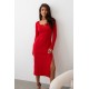 Czerwona elastyczna sukienka LUMINA