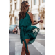 Szyfonowa sukienka na wesele Livia - butelkowa zieleń