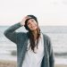 Woman Wearing Knitted Cardigan